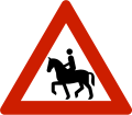 Riders[N 2] Warns that riders often traverse or travel on the roads.