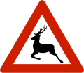 Deer Warns that deer often traverse or travel on the roads.