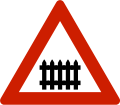 Level crossing with a gate or barrier