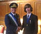 President Kevin Baugh of Molossia (l) with Crown Prince Jonathan of Austenasia (r).