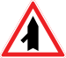 Traffic merges ahead (From the left)