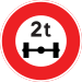 Axle weight limit (2 t)