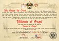 HSH Prince of Ongal title as Baron of Ruthenia and Carpathia.