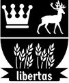 This was the last Coat-Of-Arms used by the Ozark Stream Republic. It is divided in two, with the top of the shield containing a crown and a buck, and the bottom section containing wheat. On the bottom of the shield is a banner reading 'libertas' which is latin for liberty.