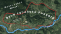 Map of the Lubonska Podgora mountain range in which Drapa Mountain is located.