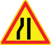 Road narrows on left