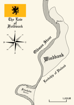 Map of Fieldwark, including Windbank and Friseholm.