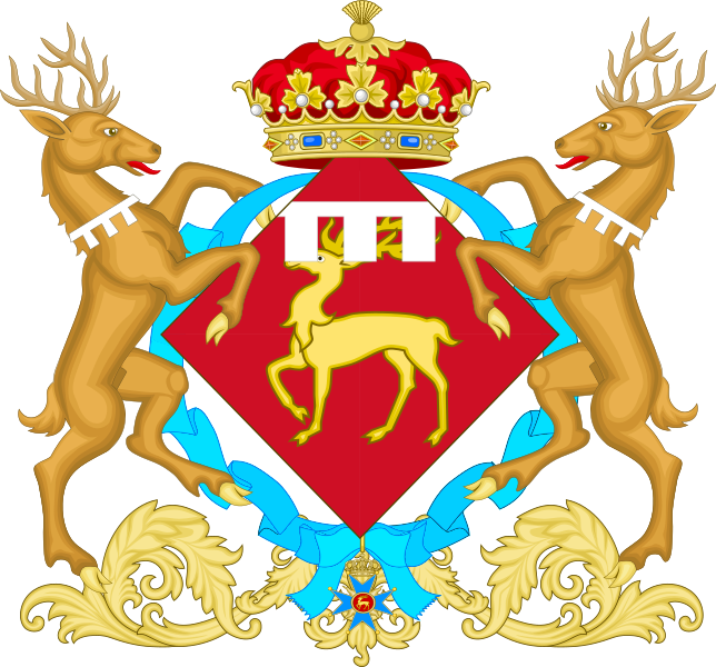 File:Coat of Arms of Princess Karolina (Royal Order of Gold Deer).svg