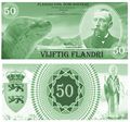 Bill of 50 Flandri (design by Frank Verkerk de Beauville)[1][2][3][4][5][6]