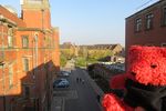 On top of the Physics Bridge at UoB, with the Poynting and Nuffield buildings and the Guild of Students in the background.