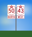 Highway 43 / Highway 50 concurrency sign