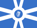 Flag of Eŷre, a region of the DRSBI located south west of Ireland. It has an Irish harp in the centre of a blue version of the Regional Flag base. The harp is a prominent symbol in Ireland.