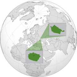 Location of Kamenrus central headquarters (green) and Conditionally safe zones (The territory of Kamenrus is not) (light green)