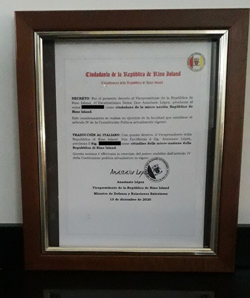 File:Certificate of Citizenship of the Republic of Rino Island.jpg