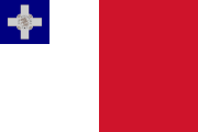 A flag with ambiguous status of Malta used unofficially immediately after World War II and at the start of Independence.