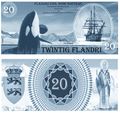 Bill of 20 Flandri (design by Frank Verkerk de Beauville)[1][2][3][4][5]