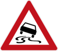 Slippery road surface