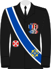 Depiction of the suit of Christopher Tran with Cycoldian decorations on it.