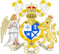 Arms of the Monarch overlapped by the Order of the Sanghamitra