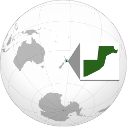 Location of Zealandian claim in New Zealand.
