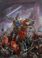 A picture of the valiant King Weston I riding into battle. In actuatily, this was nothing more then a Games Workshop picture that matched one of King Weston's I dreams about Westonina he had one day.