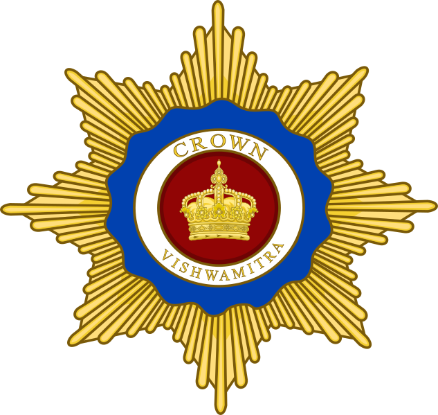 File:Badge of the Order of the Crown of Vishwamitra - Grand Cordon.svg
