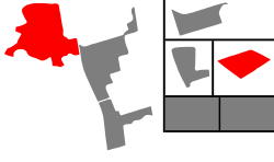 Location of Humbermede-Coulter (highlighted in red) as compared to the other electoral districts.