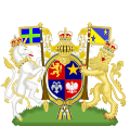 Coat of arms of Monroe I as Queen of Lowenia(Order of Chandrachur I).svg