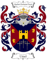 Old Arms of House Uitail and Empire of Strathy, adopted in July 2009, relinquished December 2009.