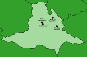 Map of Wolfish territories in the South Moravian Region