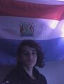 Abrams Wiucki-Dunswed with the Paloman flag in his micronational flag collection