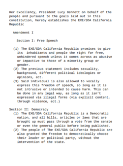 Front page of the current EXE/SDA Californian Constitution