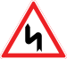 Double bend first to left
