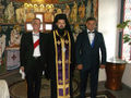 Principality of Onagal Holy blessing ceremony - HSH Milomir I Prince of Ongal, Archimandrite Maxim and former State secretary of Ongal general count Nochev.