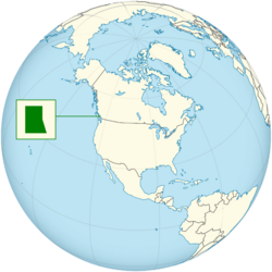 Location of Democratic Lazonesia in North America.