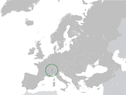 Map of Europe, The Golliez is marked with the green dot.