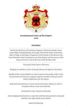 Front page of the Constitutional Codex of 2020