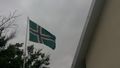 Verd'landian flag flies over the New Whiteyard, USA.