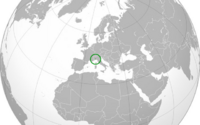 Map of Europe, Todia, marked with the green dot.