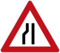 Road Narrows on left