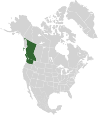 Regions of North America containing Pacific States territorial claims shown in green
