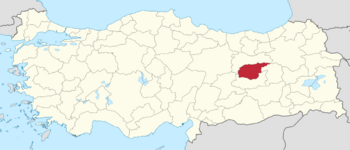 The Tunceli Province (red), where the nation is located